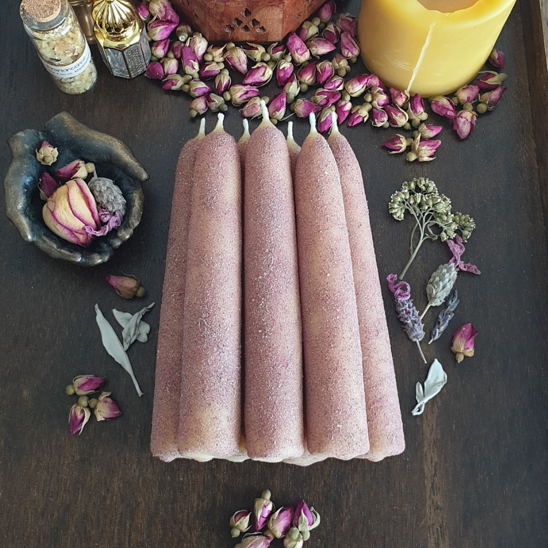 "Bye Bye, Bad Vibes" Beeswax Candle ♡ White Sage, Lavender & Rose | Single