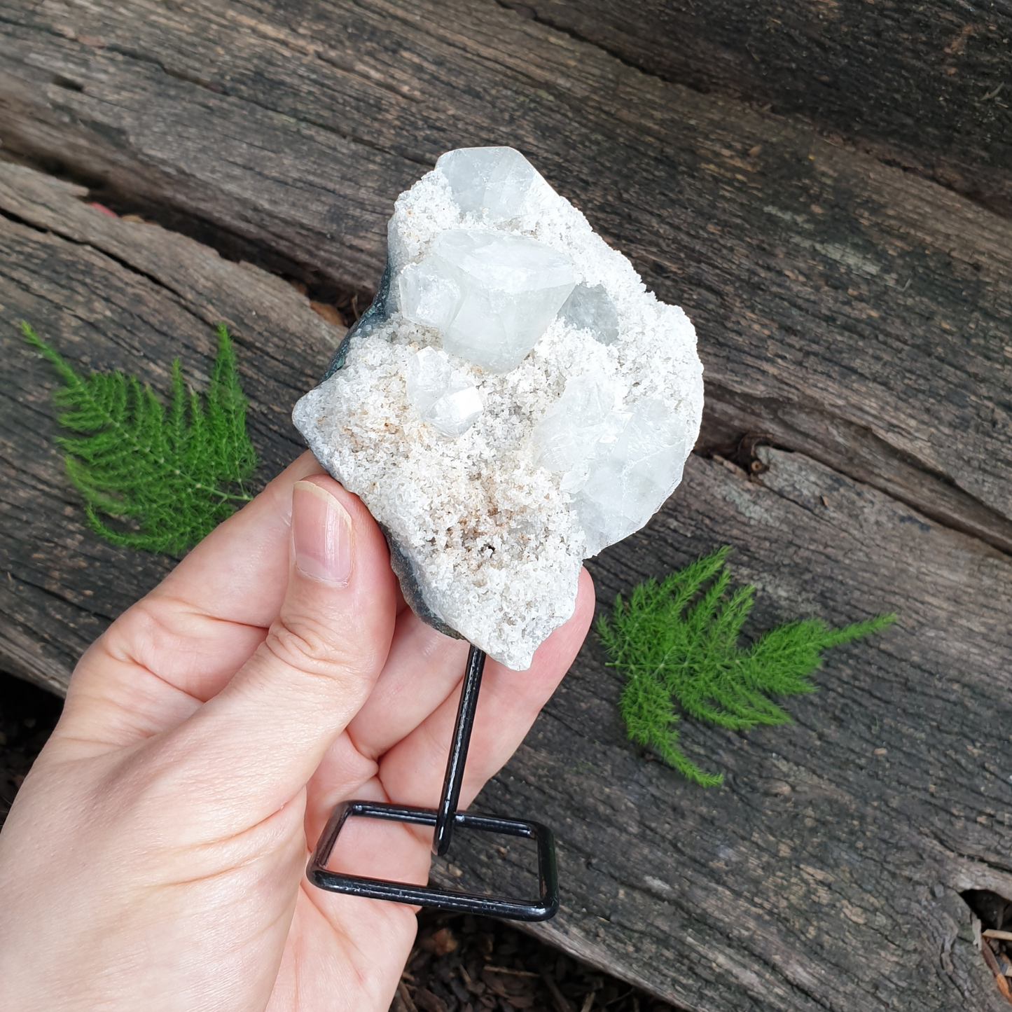 Apophyllite & Stilbite Cluster on Stand | Small