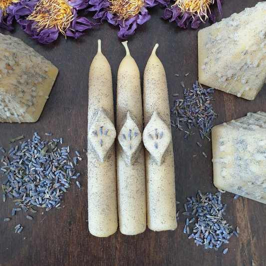 Lavender Taper Beeswax Candle | Single