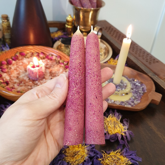 Rose Taper Beeswax Candle | Single