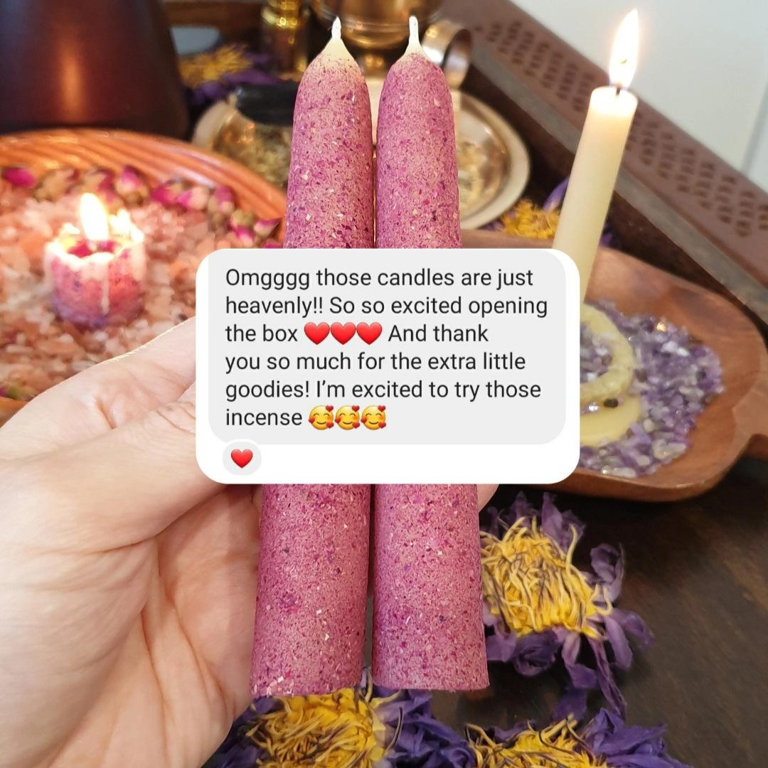 Rose Taper Beeswax Candle | Single