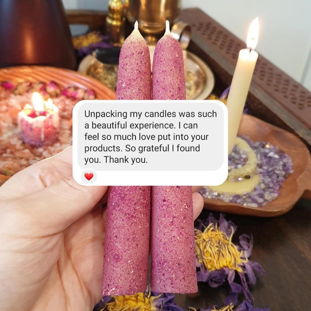 Rose Taper Beeswax Candle | Single