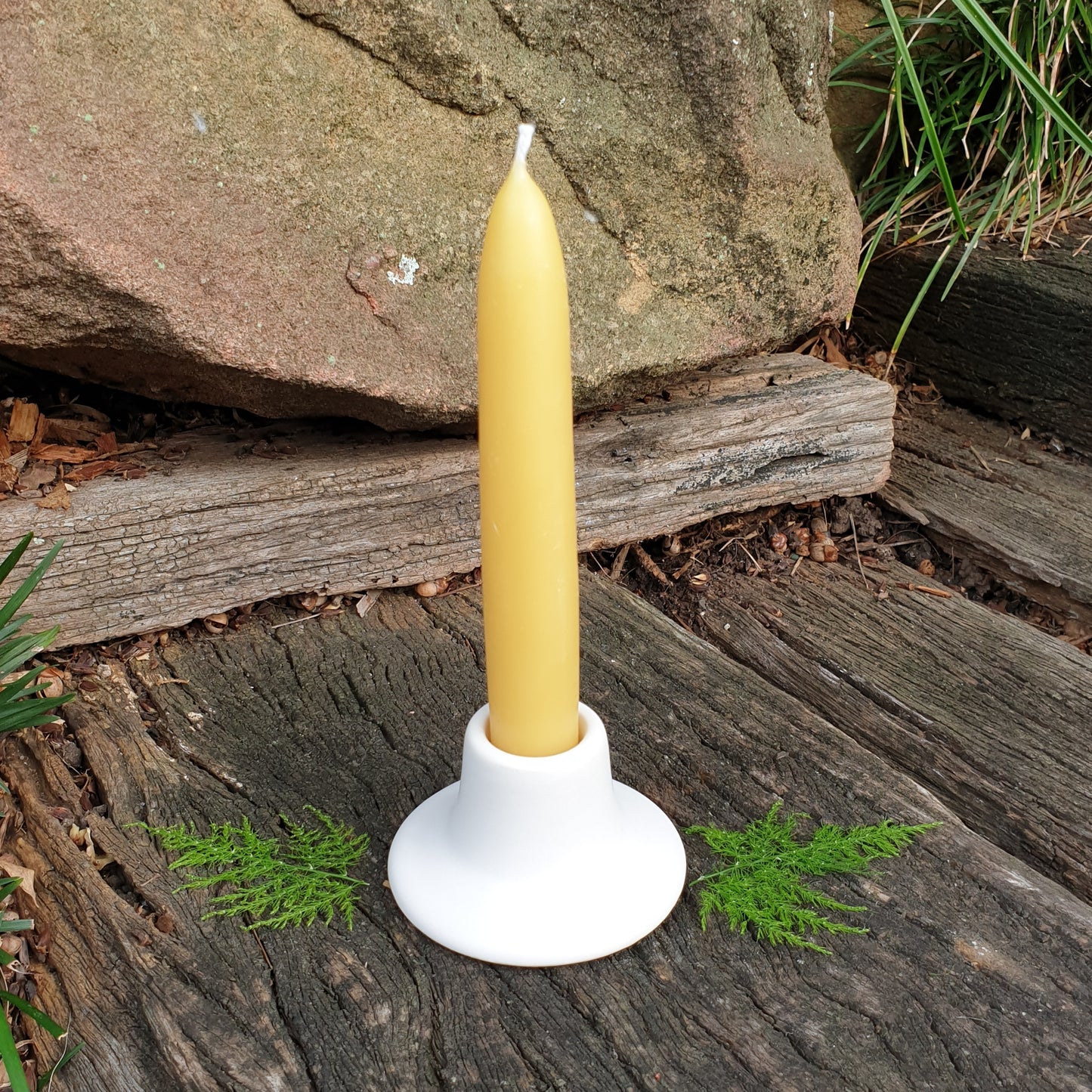 White Ceramic Candle Holder. Spiritual Gift Shop Australia