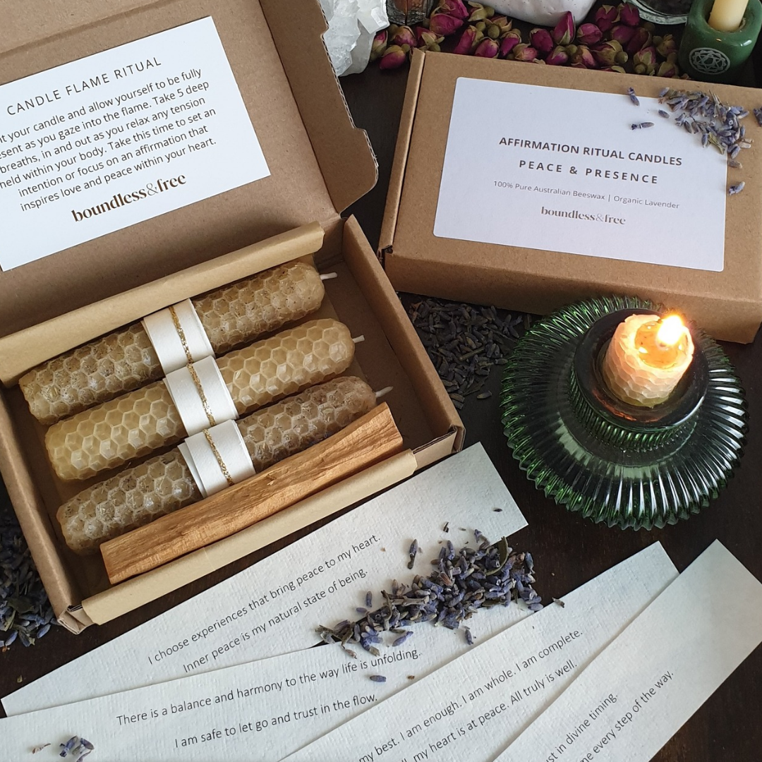 Affirmation Candles | Peace & Presence Mini Ritual Gift Box