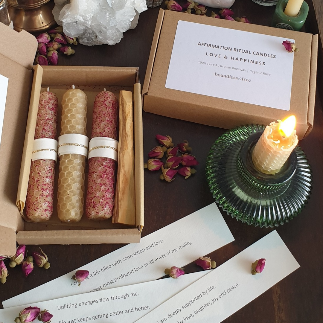 Affirmation Candles | Love & Happiness Mini Ritual Gift Box