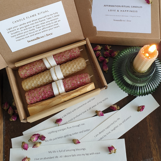 Affirmation Candles | Love & Happiness Mini Ritual Gift Box